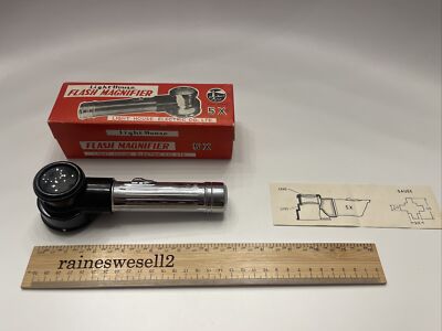Vintage Lighthouse Flash Magnifier 5x Original Box M0NI-M001 No. 28 Japan