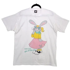 Vintage 1987 Tshirt Im Still Cool Hop Bunny Rockabilly Dress Single Stitch XL