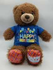 Build-A-Bear 16" HAPPY BIRTHDAY Brown Teddy Bear Plush Candles Classic BAB