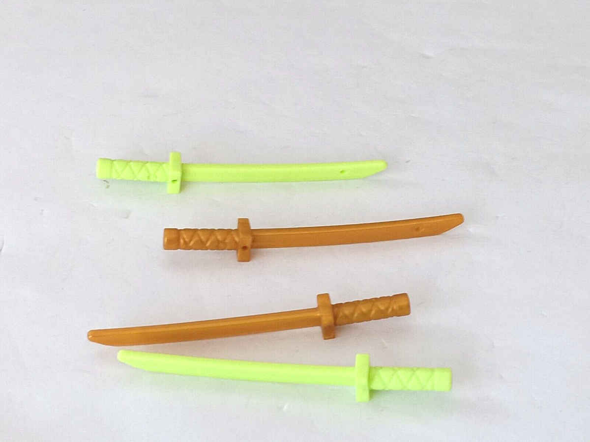 LEGO Shamshir Katana Sword Set of 4 Yellow Green Gold Braided