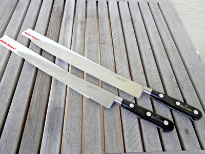 2 Sabatier K Slicing Knives France 9 3/4 & 11 1/2 '' VGC Free S/H