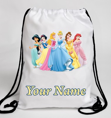 Personalised DISNEY PRINCESS Drawstring Swimming Gym Dance School