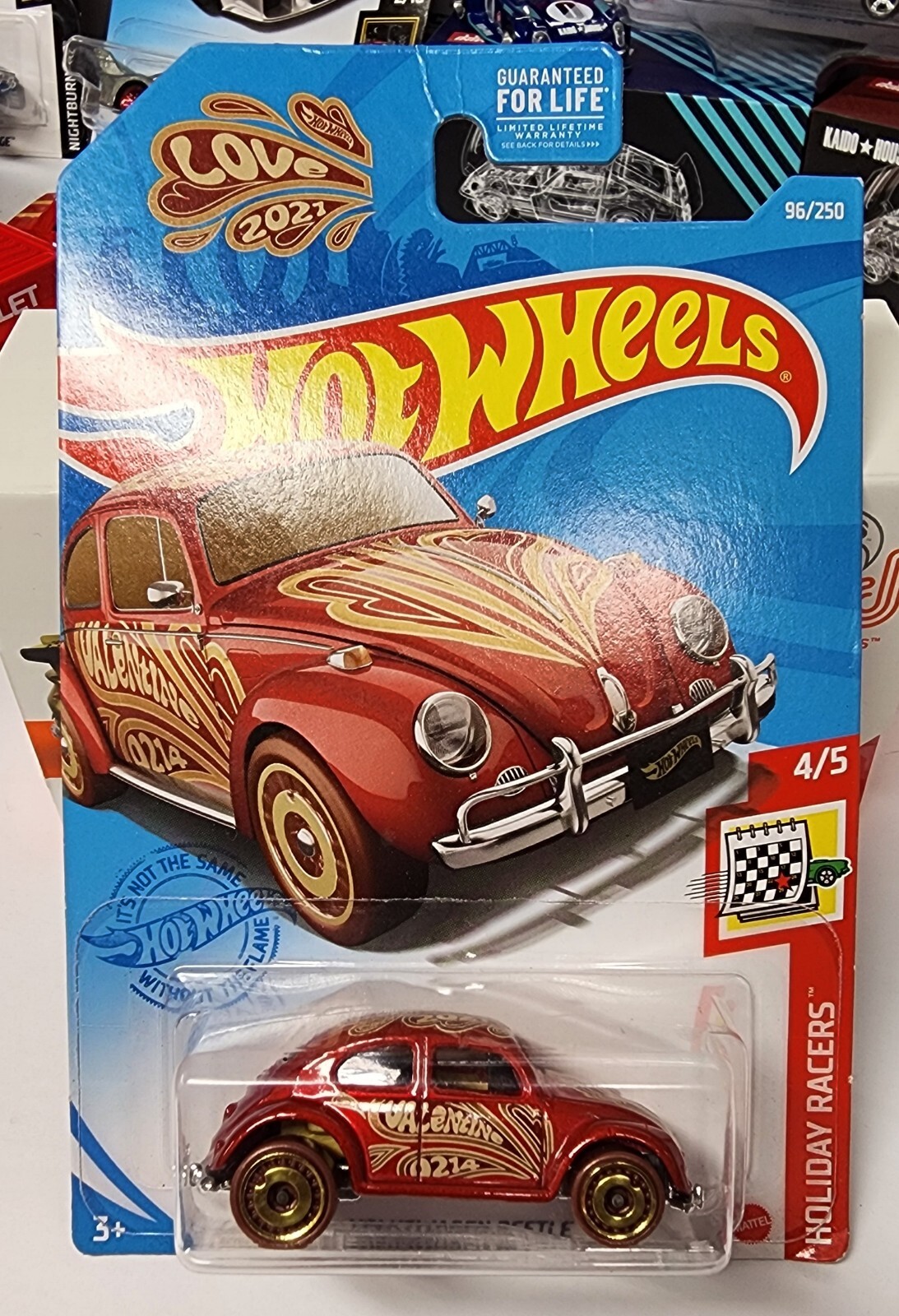 2021 Hot Wheels VW Beetle Valentines Love Bug Holiday Racers 4/5 #96 Red -NIP