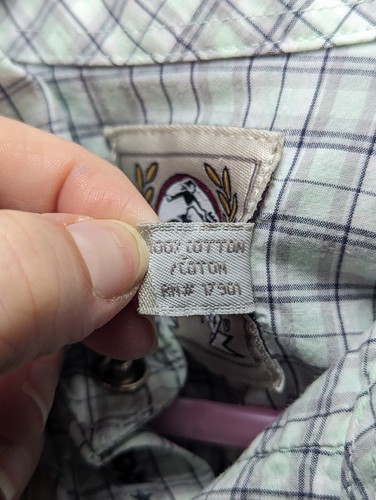 Camicia Cinch ragazzo manica lunga blu a quadri con bottoni a pressione taglia media - Foto 7 di 9