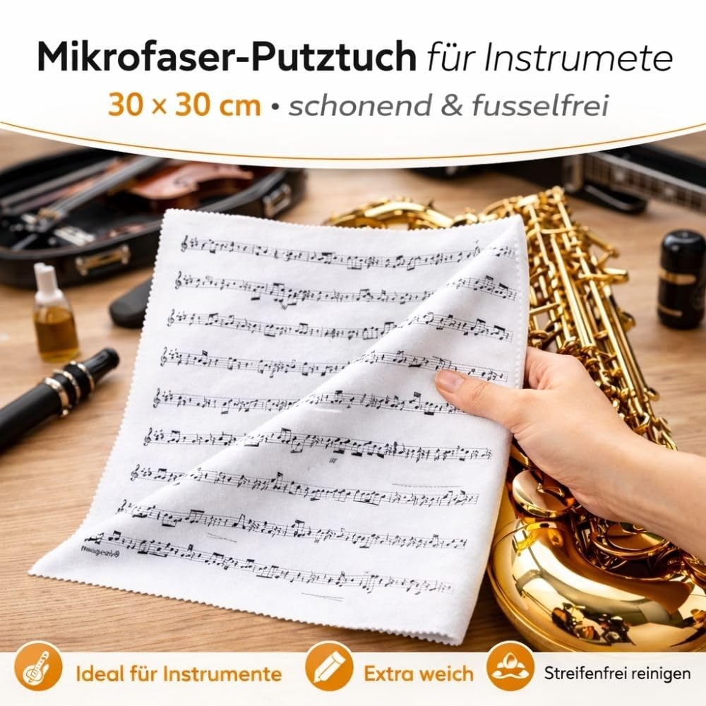Chiffon microfibre instruments de musique 30x30 cm finition de haute précision