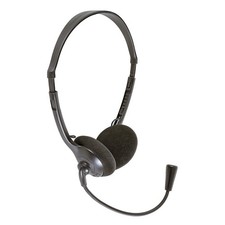 Image of Multimedia Adjustable Headset with Boom Microphone Twin 3.5mm Jacks 1.8m School