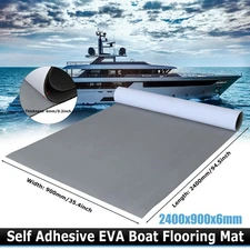 94.5" EVA Foam Boat Decking Sheet Mat Faux Teak Marine Yacht Flooring Gray