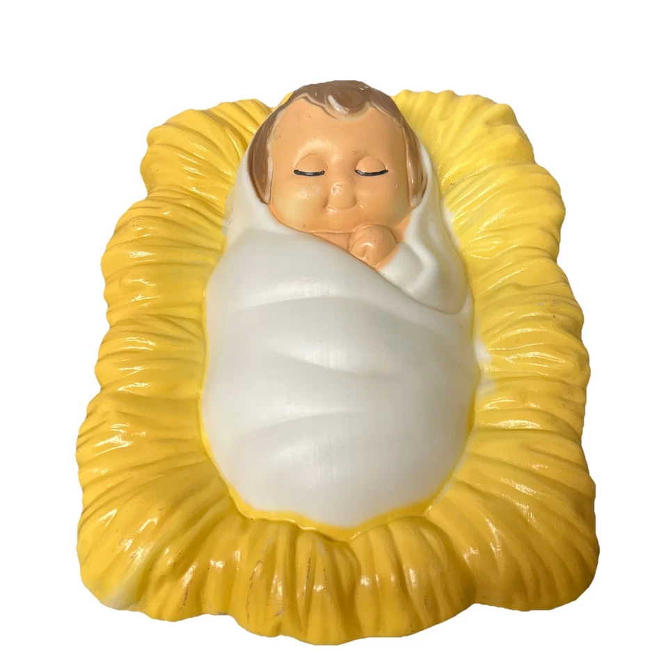 Molde soplador de pesebre de Navidad vintage de 14" de espuma general para bebé Jesús y pesebre de paja Foto 2 de 4