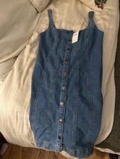 BDG Urban Outfitters Women's Small Blue Isla Denim Button-Front Shift Mini Dress