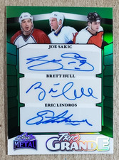 2025 Leaf Metal Trio Grande Joe Sakic Brett Hull Eric Lindros Auto 1/1