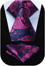 Ties for Men Paisley Tie and Pocket Square Woven Classic Floral Mens Ties Handke