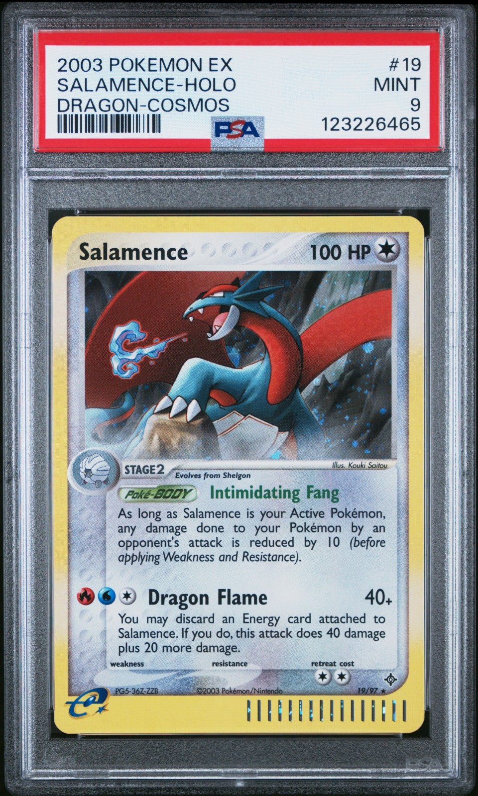 PSA 9 MINT - Salamence 19/97 (EX Dragon) Cosmos Holo Promo Pokemon Card