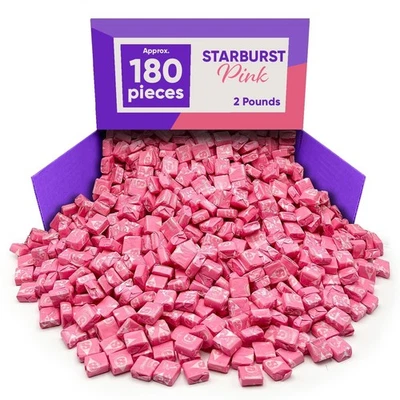 Starburst All Pink Fruit Chews Strawberry Flavor, Bulk Fun Size Candy (2 Pounds)
