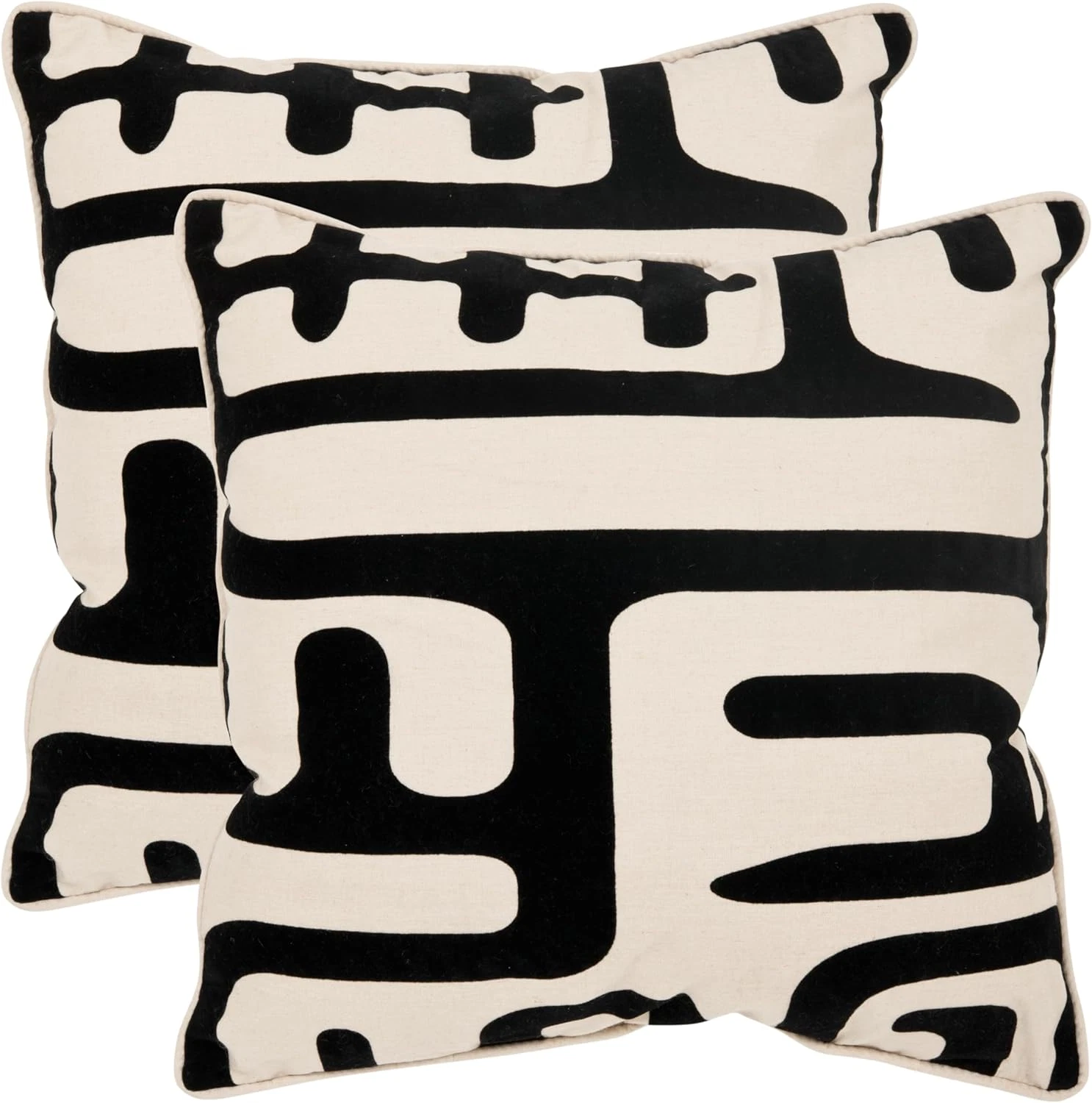 Stylish Maize Black 24-Inch Throw Pillows - Set of 2 for Cozy Decor