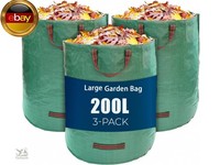 3X 200L Gartenabfallsack Stabil, Gartensack Laubsack Mit Griffen, Faltbarer