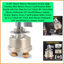 12-48V Master Battery Disconnect Switch, High Current 200A Battery Power Cuto...
