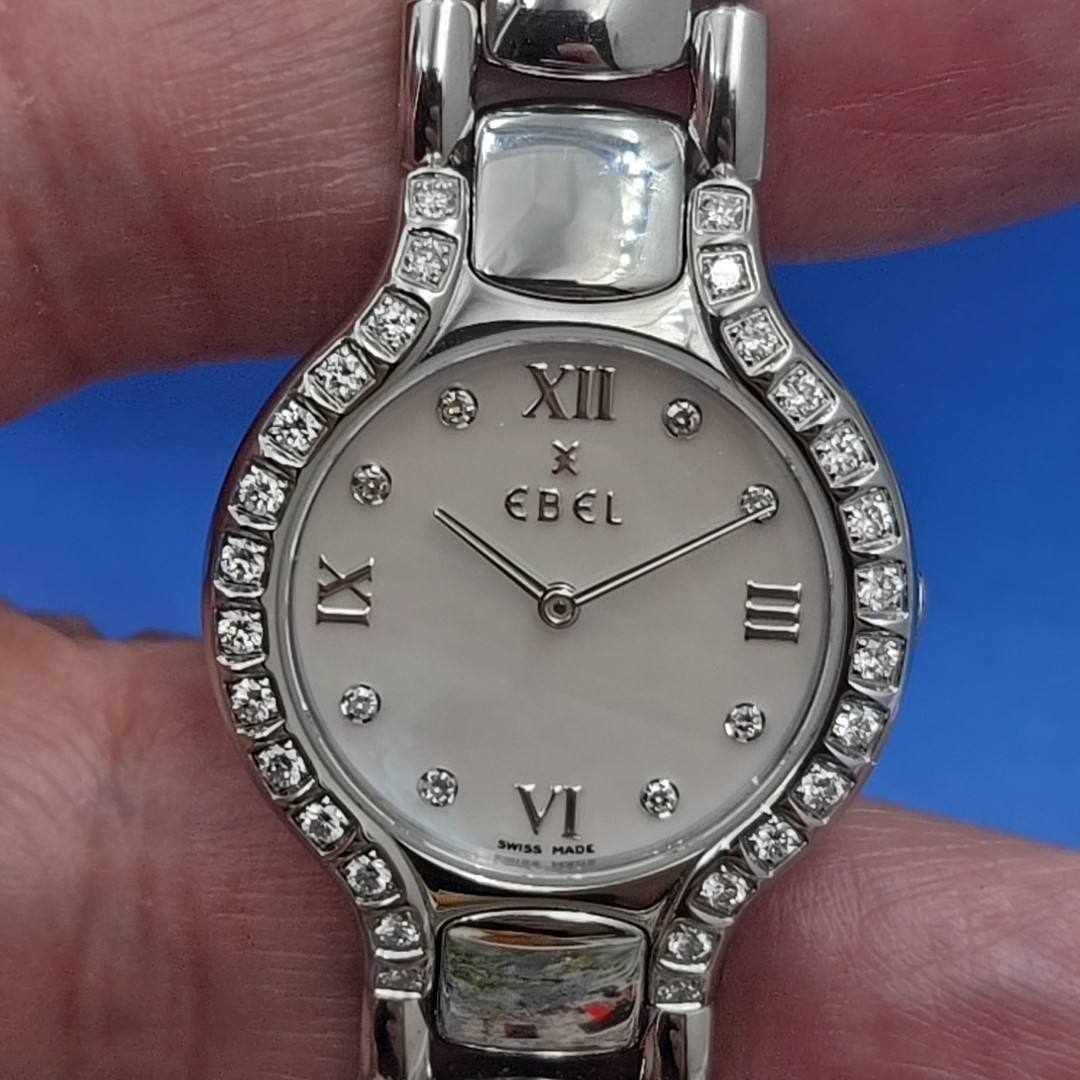 Ebel Beluga Mother of Pearl Diamond Dial Stainless Steel Ladies Watch Gorgeous! image 3