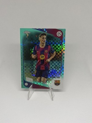 2025-26 Topps Chrome UCC Gavi Teal X-Fractor /199 #132 Barcelona