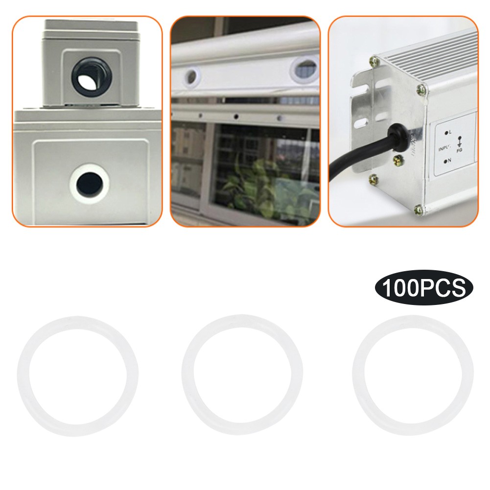 ¸100Pcs White Silicone O Ring High Temperature Resistant Waterproof Sealing For
