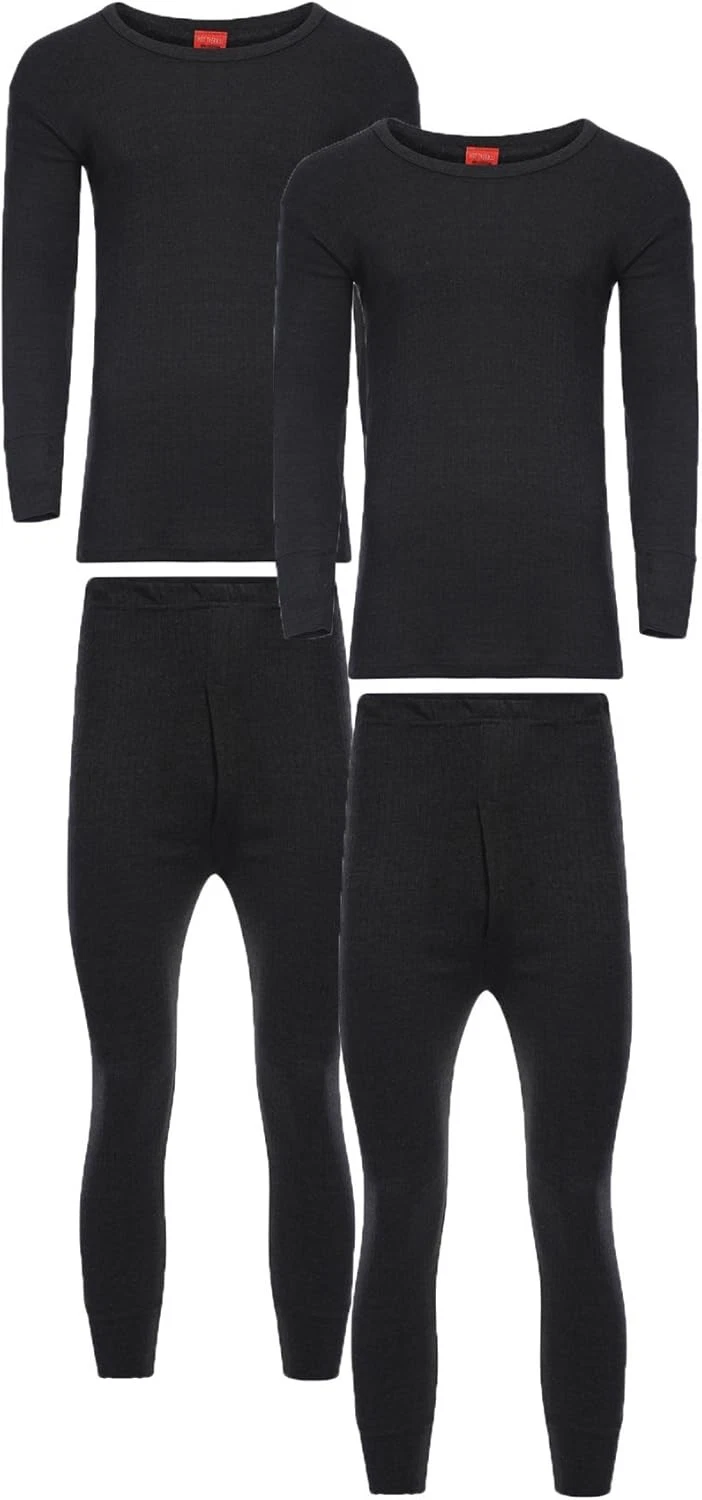 Heatwave® Pack of 2 Men's Extreme Thermal Underwear Set, Long Sleeve M, Black