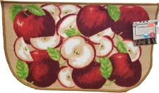 Printed Nylon Rug (nonskid back) (18"x30") BUNCH OF APPLES, D Shaped, HD