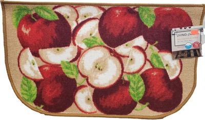 HOME DYNAMIX Printed Nylon Rug (nonskid back) (18"x30") BUNCH OF APPLES, D Shaped, HD