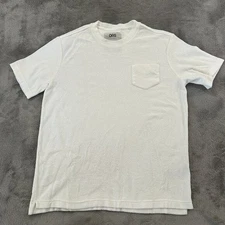 OAS White Terry Tee Shirt Men's MEDIUM Short Sleeve Pocket Crew Neck