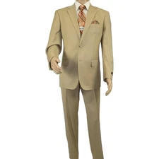 Men Renoir Suit Separate Super 140 Wool Two Button Classic Fit 508-4 Beige New