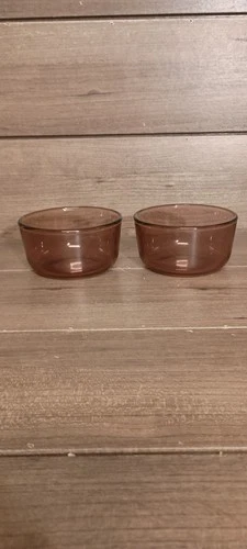 Pyrex 7202 Set of 2 Purple Amethyst 1 Cup Glass Storage Bowls