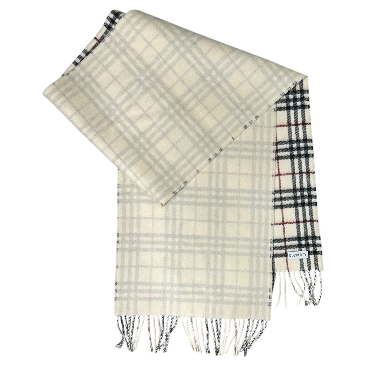 Authentic Burberry Reversible Check Cashmere Scar… - image 1