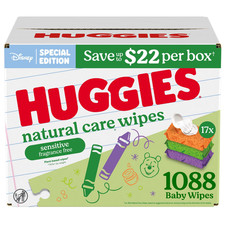 Huggies Natural Care Sensitive Baby Wipes, Fragrance Free, 17 pk., 1088 Wipes