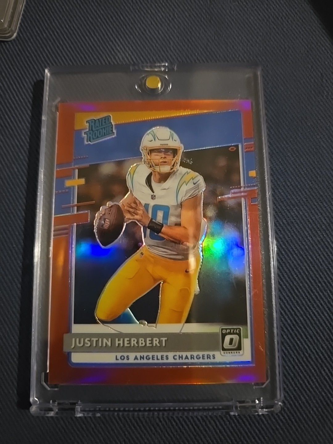 2020 Panini Donruss Rated Rookie Justin Herbert #P-303 Optic  Red Prizm /99 (RC)