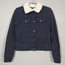 Abercrombie Fitch Shacket Sherpa Fleece Lined Trucker Pockets Casual Woman Sz S