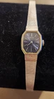 Seiko Watch Women 18mm Blue Dial Silver Tone Hexagon 11-3770 Manual wind Runs
