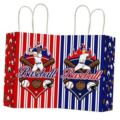 12 Pcs Party Treat Bag Kids Boys Girls Gift Candy Goodie Snack Favor Baseball