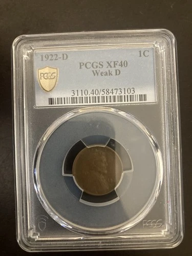 1922-D Lincoln Wheat Cent PCGS XF-40 Strong Reverse BN CAC