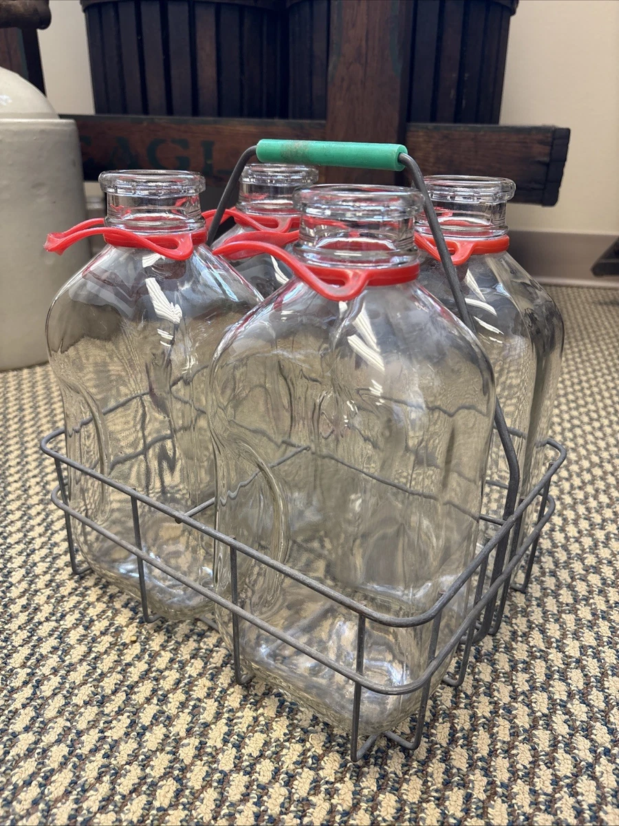 Vintage Metal Milk Bottle Carrier In Collectible Milk Bottles