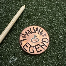 Hand Stamped “MUNI LEGEND” Custom Copper Golf Ball Marker