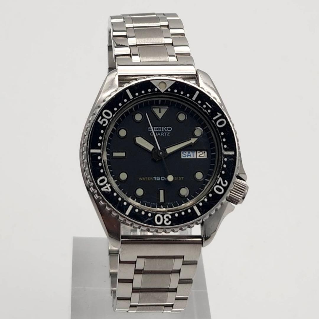 セイコー　ビンテージダイバー　稼働品 SEIKO 6458-6000 Seiko 6458-6000 Diver Watch 37mm 18mm Black Dial Quartz Vintage