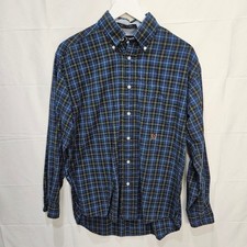 VTG Tommy Hilfiger 2001 Button Down Plaid Long Sleeve Shirt Blue Size Small
