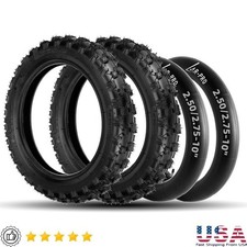 Dirt Bike Tire Inner Tube Set 10 Inch Heavy Duty Universal Fit 49cc 50cc 70cc US