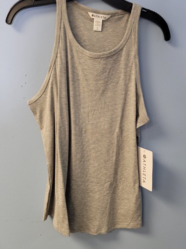 Athleta Signature Rib Crop Tank Top Women's Gray Size Large - Picture 3 of 8