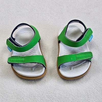 Native Kids C4 Boys Sandals NEW Green Open Toe Hook & Loop Casual Summer Shoes