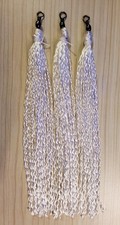 3 New 9" Hookless White Garulator Gar Fishing Rope Lures Eagle Claw 2/0 Swivel
