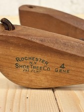 Vintage Rochester Shoe Tree Co. Pair of Wooden No. 4 Mohawk Shoe Keepers