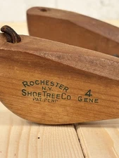 Vintage Rochester Shoe Tree Co. Pair of Wooden No. 4 Mohawk Shoe Keepers