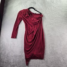 Prettygarden Dress Womens Small Red One Shoulder Ruched Bodycon Asymmetric Hem