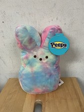Peeps Rainbow Pastel Easter Peep Bunny Plush 10   NWT Tie Dye Cute