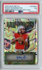 2025 Metal Malik Washington Silver Lava Arm Forces Rookie RC Auto #'D 2/15 PSA 7