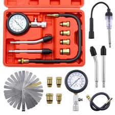 10Pcs Automotive Compression Tester Kit and Spark Plug Tester with Steel Metr...